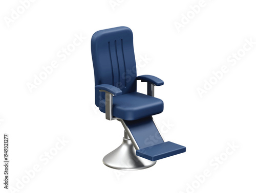 Blue Barber Chair icon 3d rendering Illustration