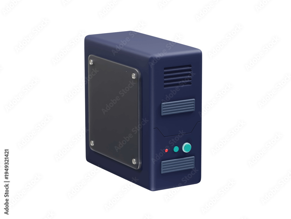 Obraz premium Computer Server Unit icon 3d rendering illustration