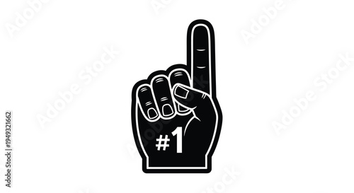 Black foam finger displaying number one a bold graphic silhouette