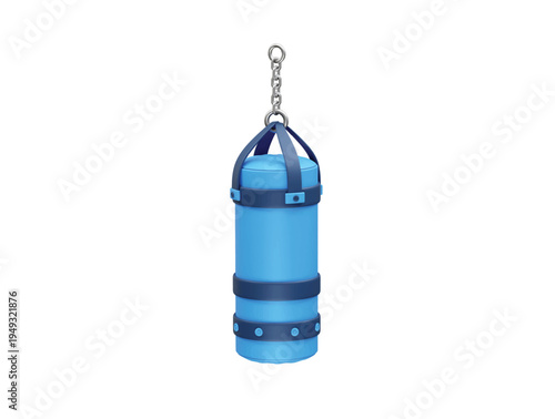Blue Punching Bag Illustration icon 3d render