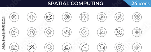 Spatial Computing AR VR Icons Minimal Line Art Vector Set