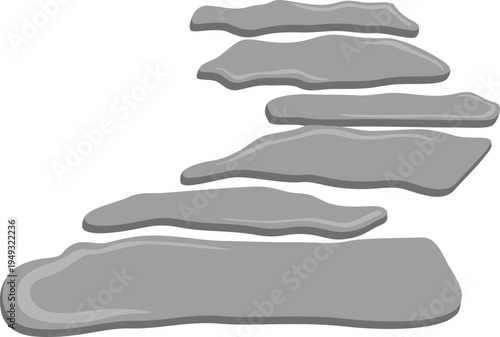 Stone path road illustration for stepping stone, garden decoration. Vector isolated