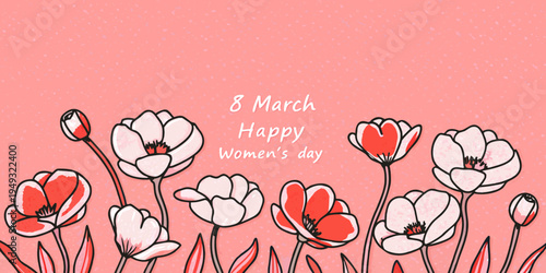 Floral illustration celebrating international women s day on march eighth