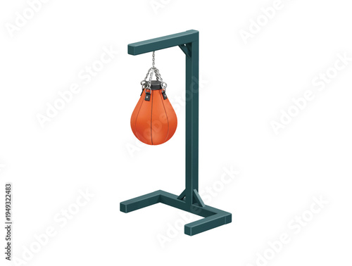 Punching Speed Bag on Stand icon 3d render illustration