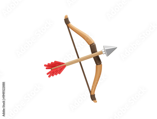 Bow and Arrow icon 3d rendering icon illustration