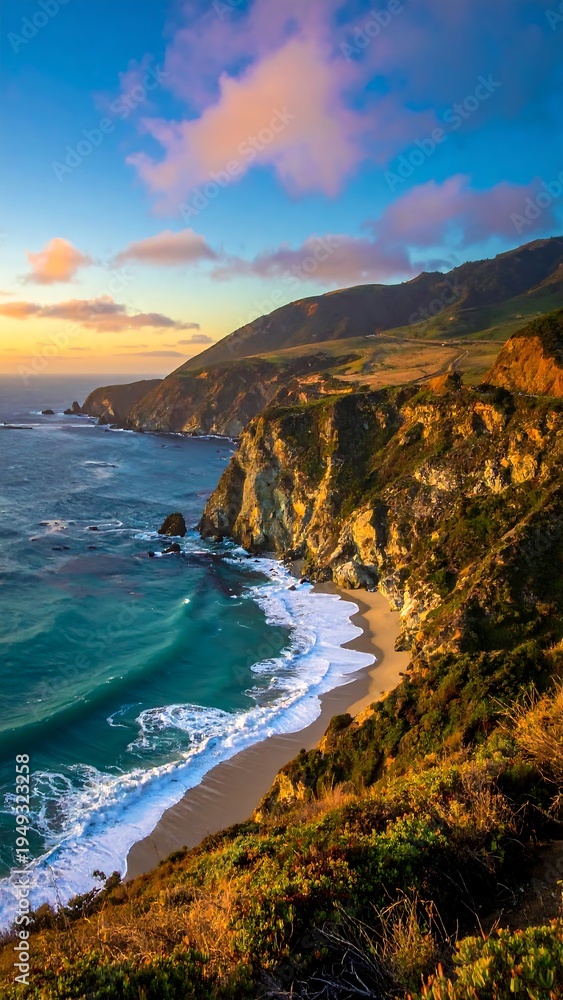 Obraz premium Dramatic coastal sunset