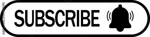 Subscribe Button Sticker with Notification Bell Icon
