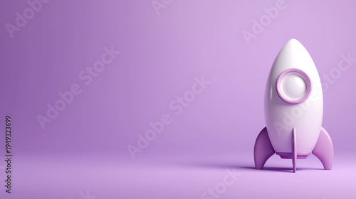 Stylized 3D rocket ship for startup and innovation concepts