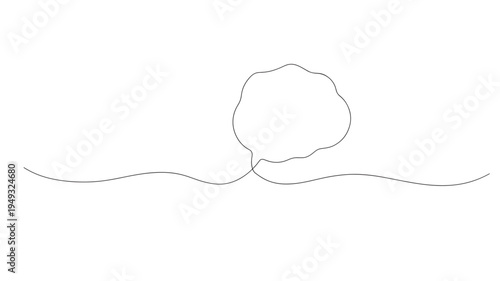 Speech bubble outline with wavy horizontal line for text in minimalist style, conveying communication or thought.