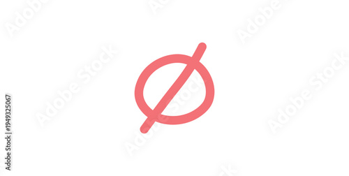 Empty Set Symbol Hand Draw in Mathematics.