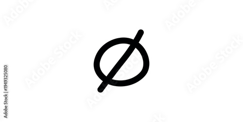 Empty Set Symbol Hand Draw in Mathematics.