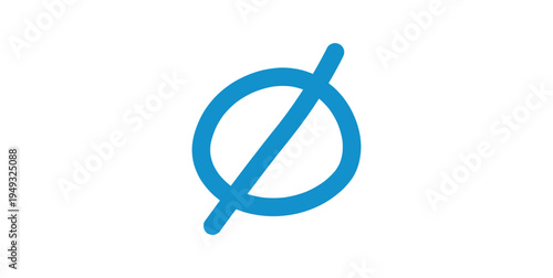 Empty Set Symbol Hand Draw in Mathematics.