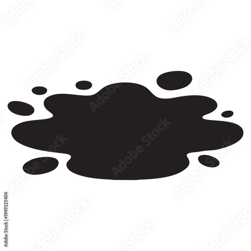 Oil shortage black scattered amorphous droplets, fluid spill pattern