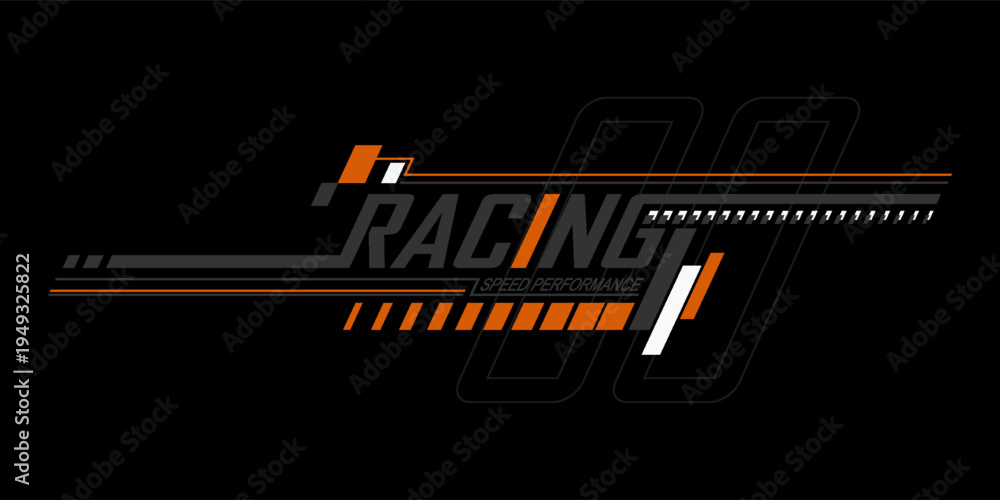 Obraz premium racing speed trendy fashionable vector t-shirt and apparel design, typography, print, poster. Global swatches.