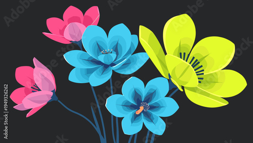 A delicate pink flower illustration evokes feelings of freshness and growth. Perfect for springtime themes, botanical designs, or adding a touch of el