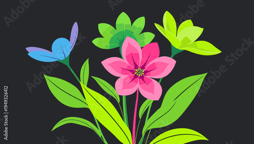 A calming and contemporary image featuring stylized leaves and water droplets against a dark background. Ideal for branding relating to wellness, natu