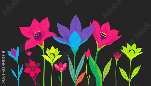 This modern floral illustration evokes a sense of freshness and optimism. Ideal for website backgrounds, marketing materials, or adding a pop of color