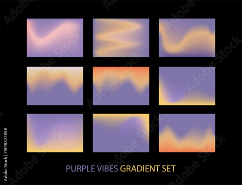purple gradient set, purple and yellow gradient set sky like gradient, sundown