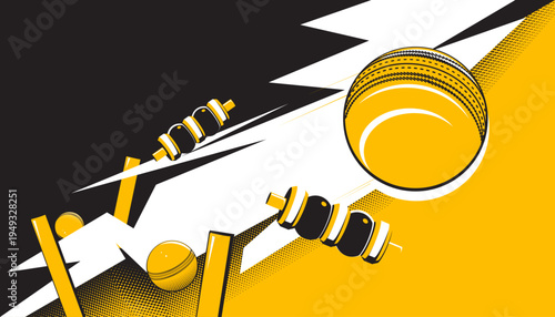 Abstract cricket background design. Sports concept