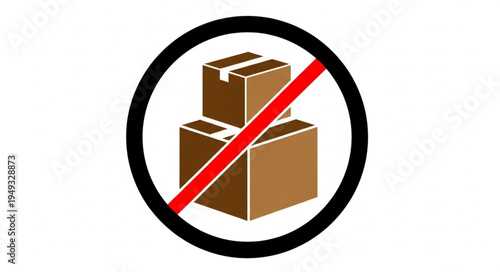 No Shipping Boxes Symbol Illustration.
