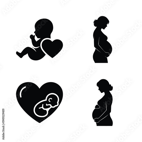 Pregnancy and Newborn Love Icon Set