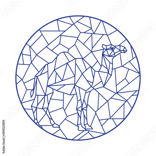 Geometric Camel Polygon Line Art Illustration