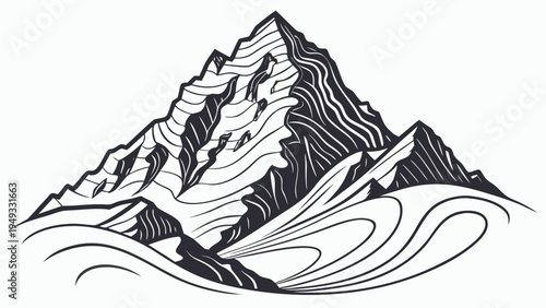  Abstract Topographic Mountain Map