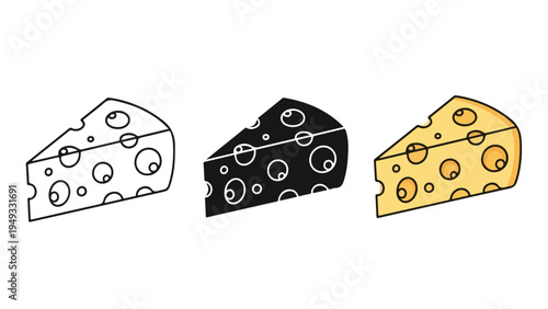 Cheese slices vector illustration flat design - Flat Design Icon. line icon set - Icon vector - Blue icon vector. Clipart. Icon collection - Line and glyph solid icon and logo template