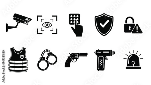 Security icons set flat design vector illustration - Flat Design Icon. line icon set - Icon vector - Blue icon vector. Clipart. Icon collection - Line and glyph solid icon and logo template