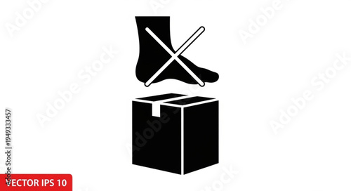 Do Not Step On Box Warning Symbol.