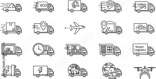 Logistics and Global Delivery Icons