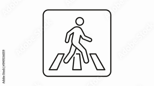 Pedestrian crossing sign with a walking person icon.