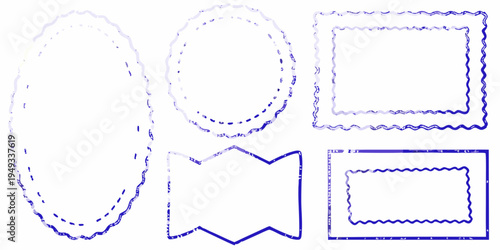 Various dashed outlined shapes including ovals rectangles and a star