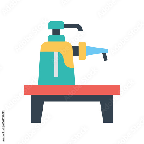 hand sanitizer dispenser on table