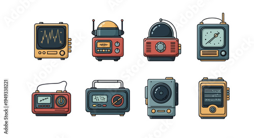 Retro technology devices collection