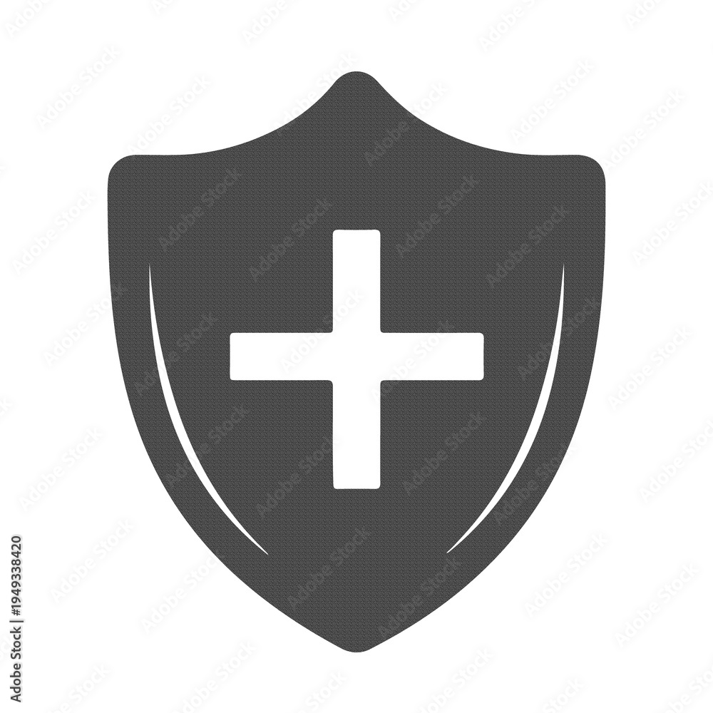 Fototapeta premium Healthcare Protection Shield with Cross Icon Medical Safety Symbol