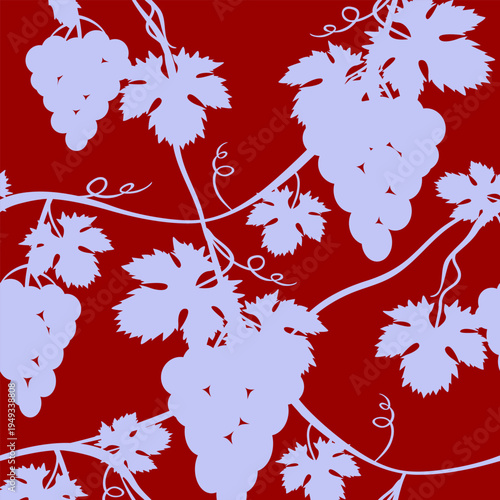 Vector - wine berries shadows seamless pattern.