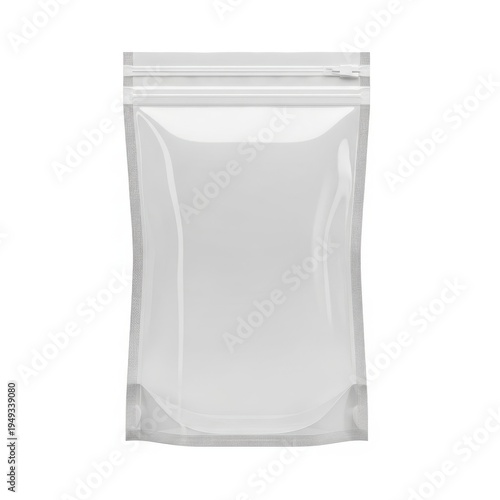 A small resealable plastic pouch on a white background