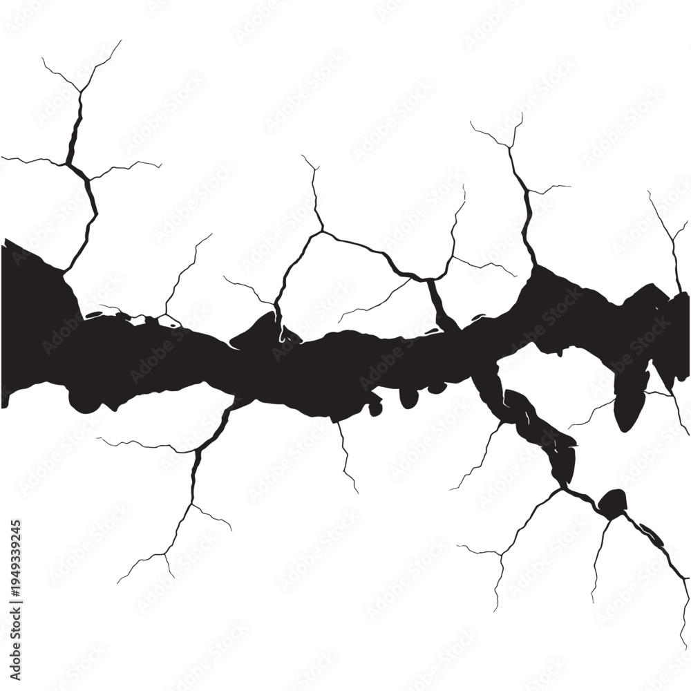 Obraz premium cracked marble texture with black veins on white background