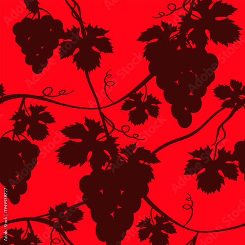 Vector - wine berries shadows seamless pattern.