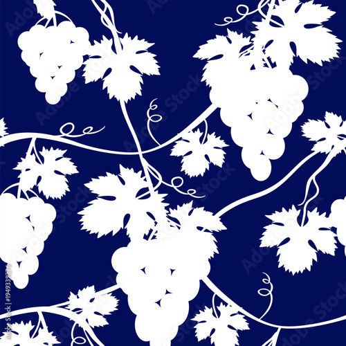 Vector - wine berries shadows seamless pattern.