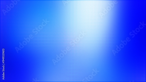 Abstract Blue Halftone Dot Pattern Background with Bright Digital Light Glare