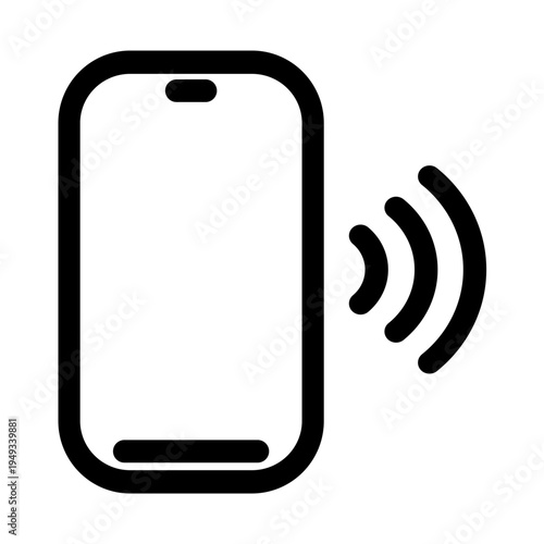 This icon depicts a smartphone emitting wireless signals- representing contactless or mobile payments. Ideal for mobile banking- fintech apps- and payment processing platforms.