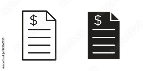 Invoice icons simple design. Vector illustration for web ui