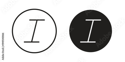 Italic button icons simple design. Vector illustration for web ui