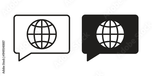 Language icons simple design. Vector illustration for web ui