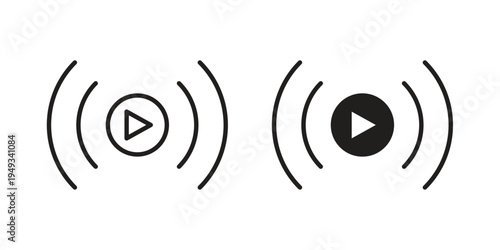 Live streaming icons simple design. Vector illustration for web ui