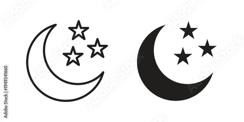 Moon stars icons simple design. Vector illustration for web ui