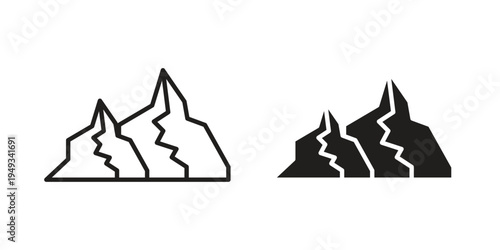 Mountain icons simple design. Vector illustration for web ui