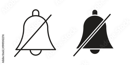 Notification off icons simple design. Vector illustration for web ui